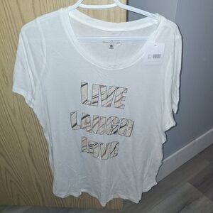 Penningtons White Short-Sleeve Tee with Pastel Graphic